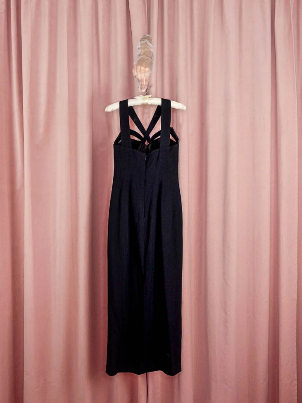 Thierry Mugler Inspired Vintage Black Evening Gown Dress Women's Size 6